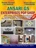 POP false ceiling 45 rupees PVC 90 rupees fit partition great ceiling