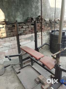 GYM BENCH FOR HOME WITH MULTIPLE EXECISES WITH BICEPS ROD PULL UP BAR