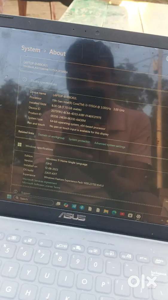 Asus vovobook 15 11Gen i3 Laptop