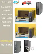 Monitor - 22-inch  Keyboard Mouse  Ram - 8GB DDR3  Hard disk 500GB  SS