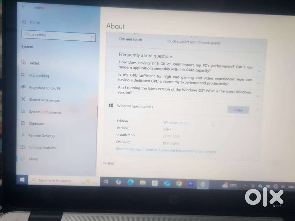 hp laptop elitebook touch screen with charger