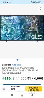 SAMSUNG 75 INCH QLED 75Q60D