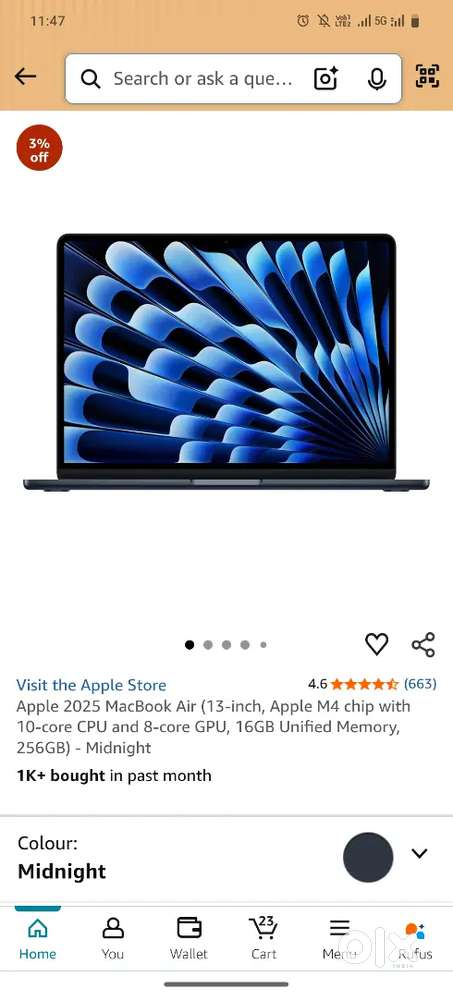 Apple 2025 MacBook Air - Midnight