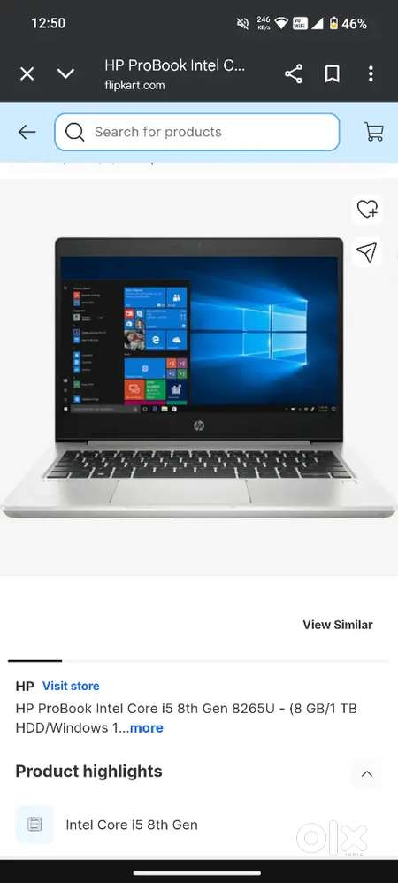 Hp probook i5 8th gen business laptop