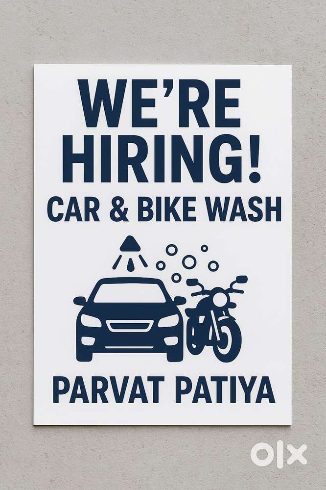 Need staff for Car Washing Centre & Tyre Puncture