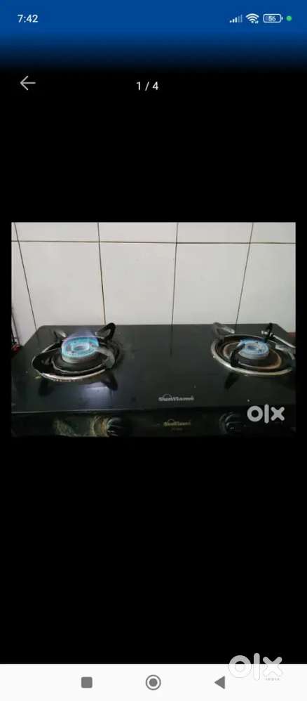 Sunflame 2 burner gas stove with toughened glass top