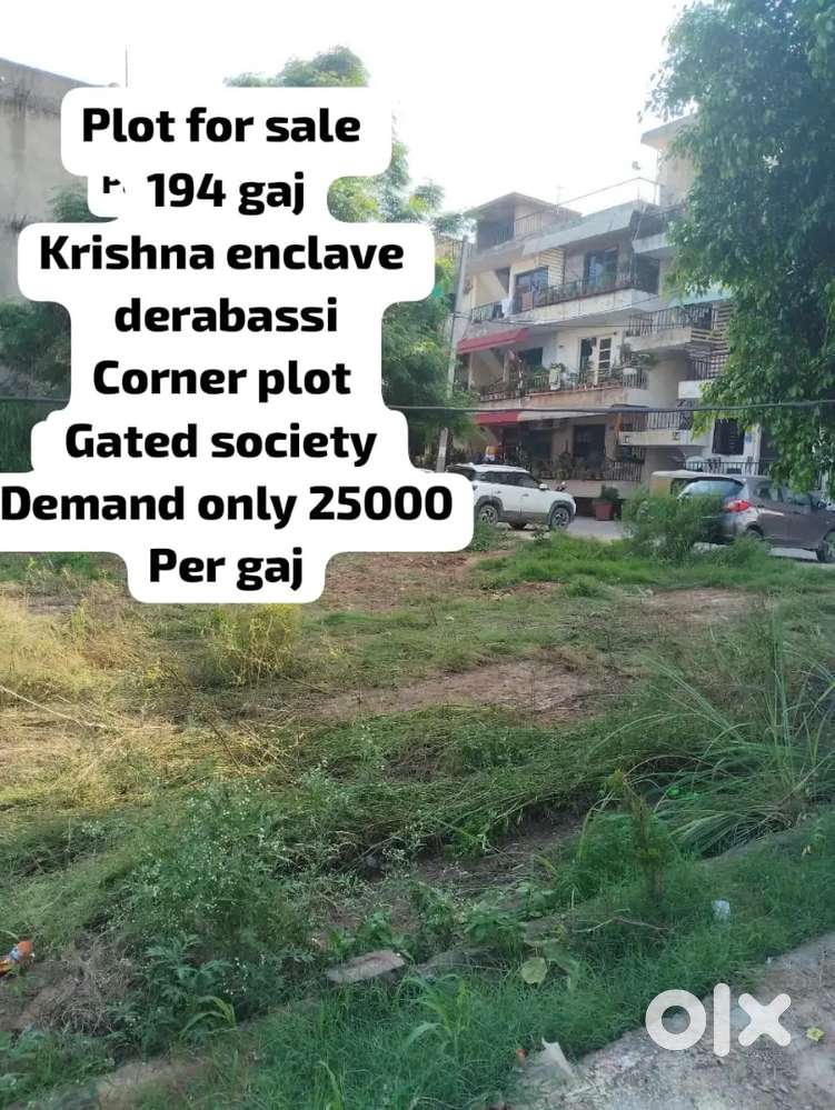 194 gaj corner plot for sale in Krishna enclave derrbasi