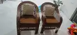 Cane sofa set (3+2 seater), table