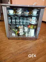 Wooden showcase, jhula, wooden stool, center table superb condition