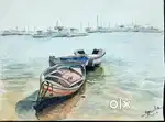 Water colour painting  The boat