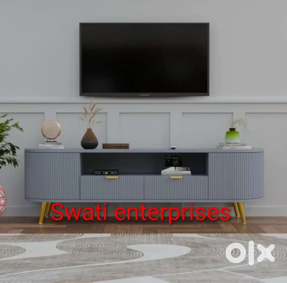 New wooden designer tv cabinet with golden leg tv stand