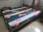 2(two) teakwood beds with mattresses