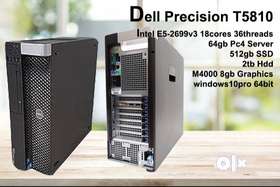Dell T5810 WorkstationIntel E5-2699v3 18cores 36threads 64gb Pc4 Server 512gb SSD 2tb Hdd M4000 8gb ...