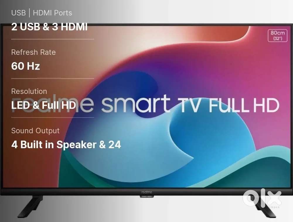 Realme 32 Full HD Smart Android TV + Wallmount + Table Stand+ Box+Bill