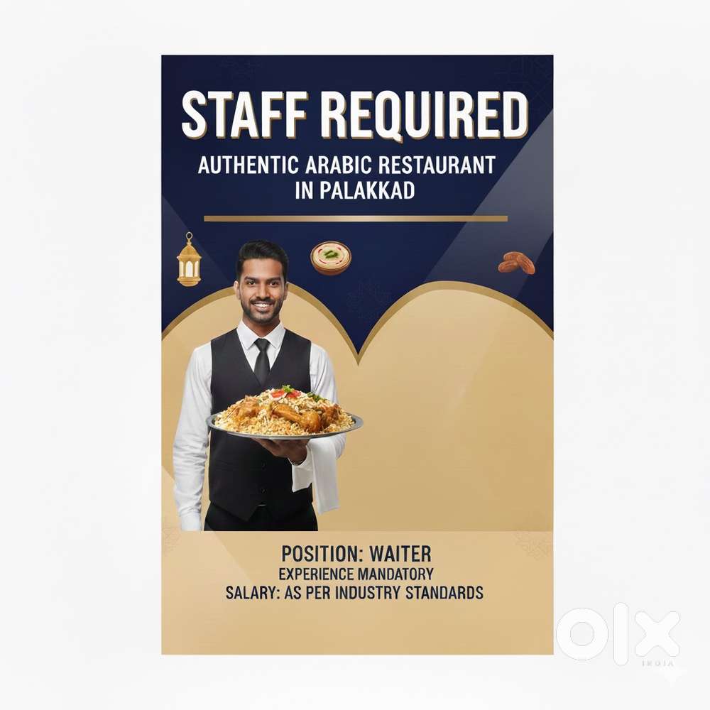 Waiter required for arabic resurutant in palakkad