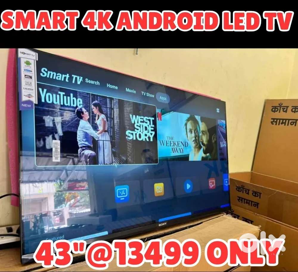 One day OFFER 43@13499 only SONY SMART ANDROID 4k LED TV LOWEST COST