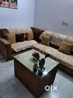 L  shape sofa centre table with setty