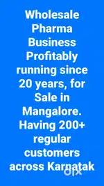 Reputed Wholesale Pharma Business for sale with building in Mangalore