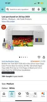 Brand new Brother inkjet colour printer with scan and copy