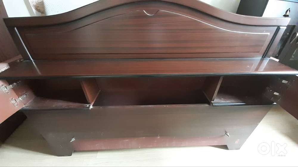 Queen wooden cot with storage
