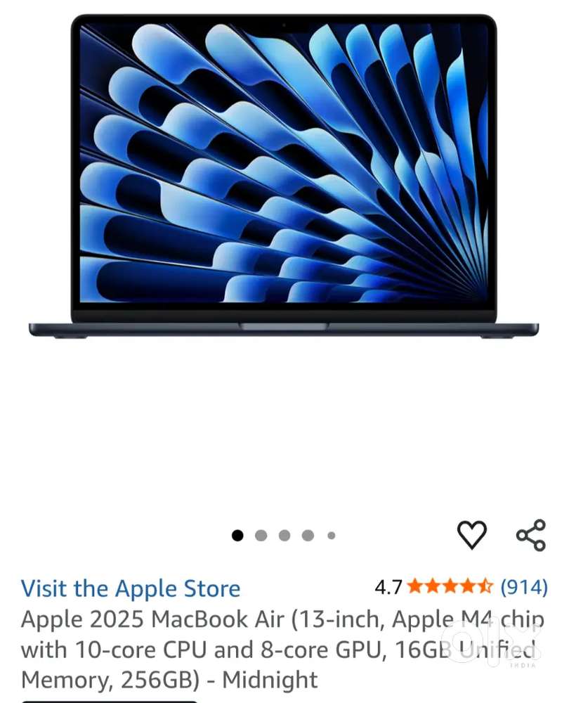 MACBOOK APPLE LAPTOP (MW123HN) Apple M4 Chip/16 GB/256 GB SSD/13.6