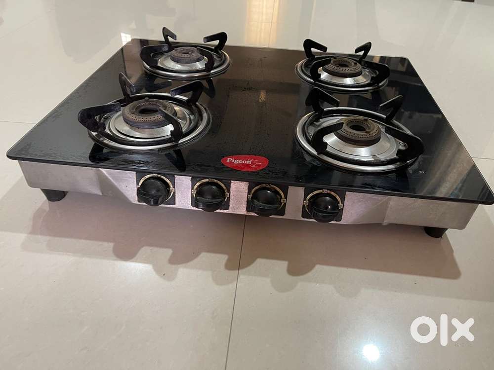 Pigeon 4-Burner Gas Stove – Used, Good Working Condition (No Warranty)