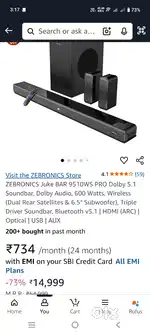 Zebronics juke 9510 600watt sound bar