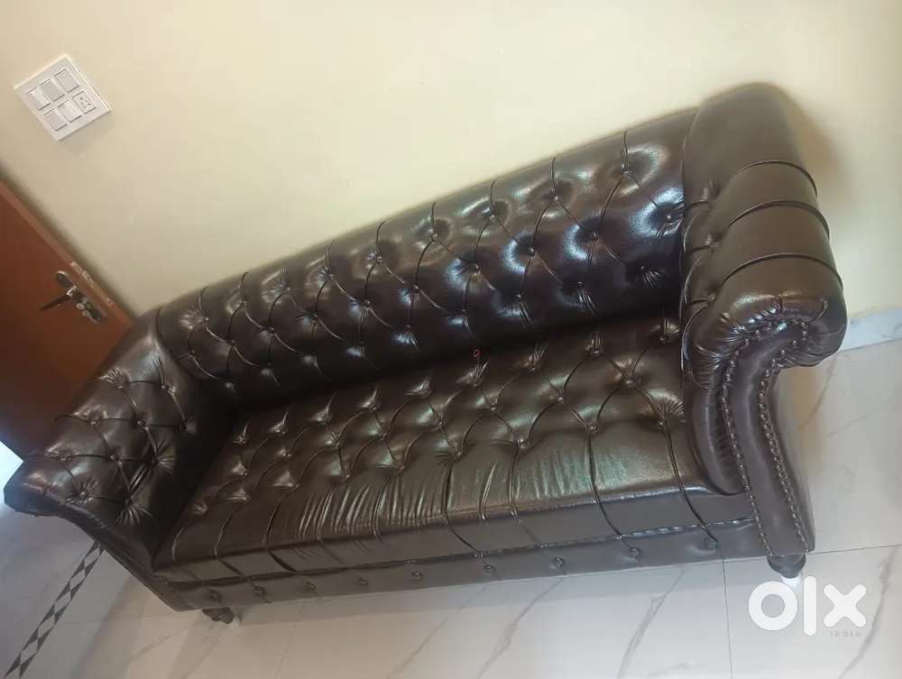 3 seater Velvet&Fabric sofa (Brown)