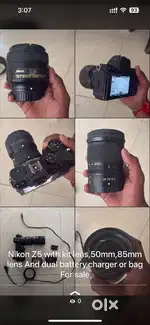 Nikon Z5 with kit lens , 85mm , 50mm , charger , and dual battery ,Bag