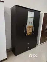 SMART 3 DOOR WARDROBE IN BLACK FINISHED FROM FACTORY