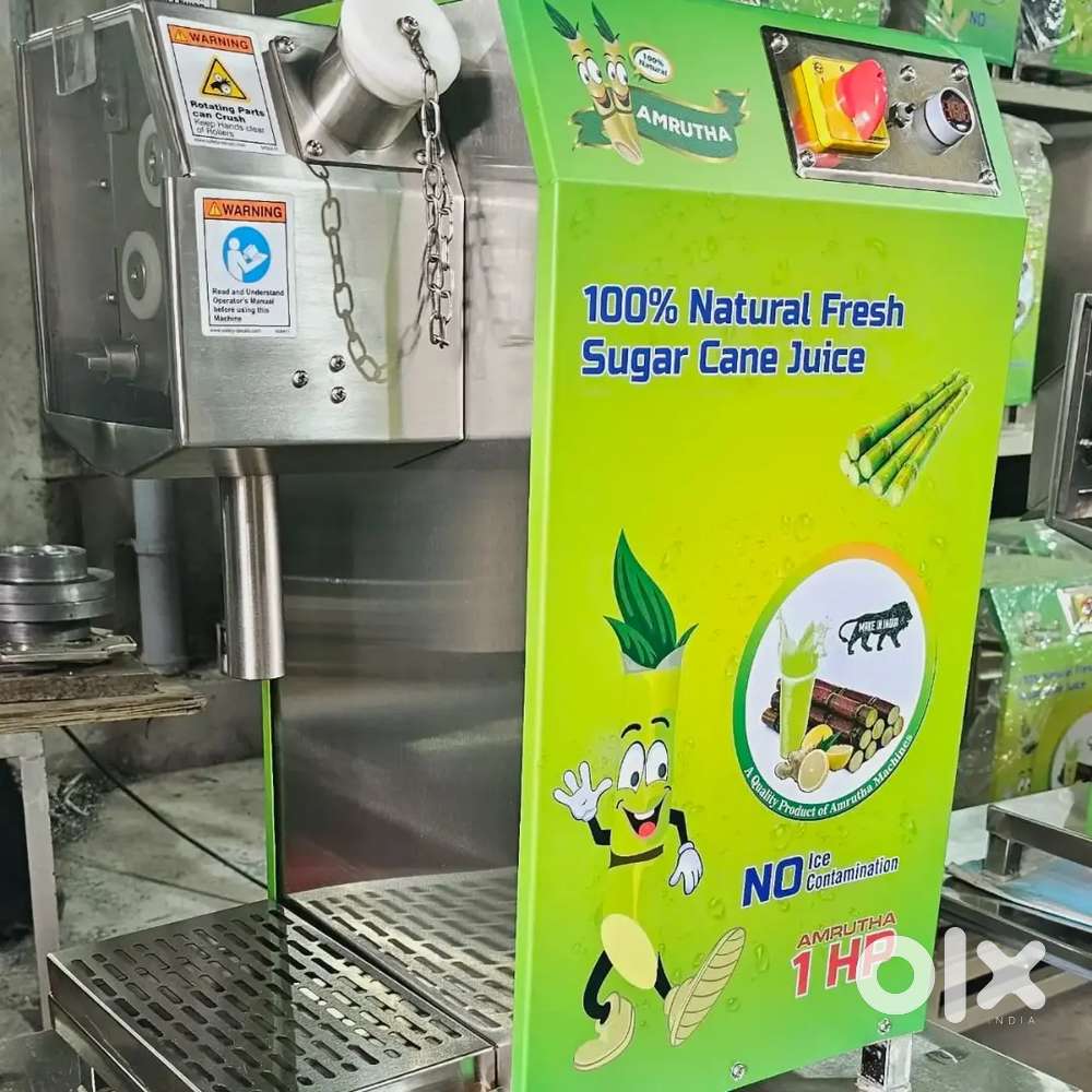 This is an Amrutha Eco Sugarcane Juice Machine.