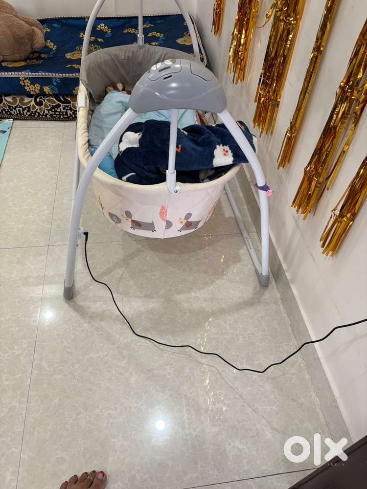 R for rabbit lullabies cradle automatic swing with 5 points safty