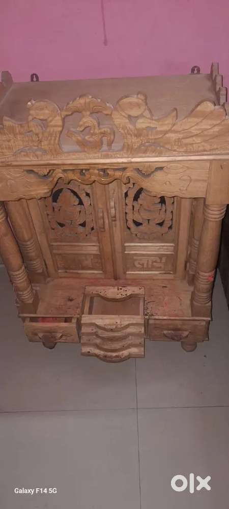 Mandir big size white wood