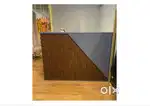 A set of wooden counter and couch