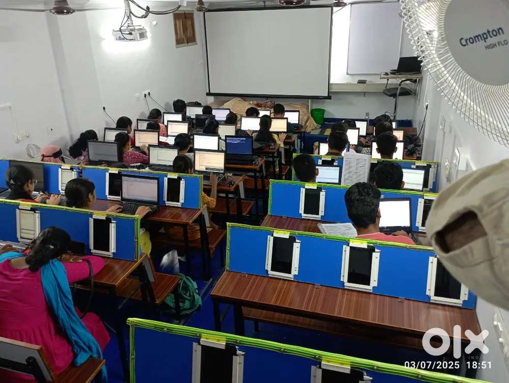 Laptops and desktop computers are available.