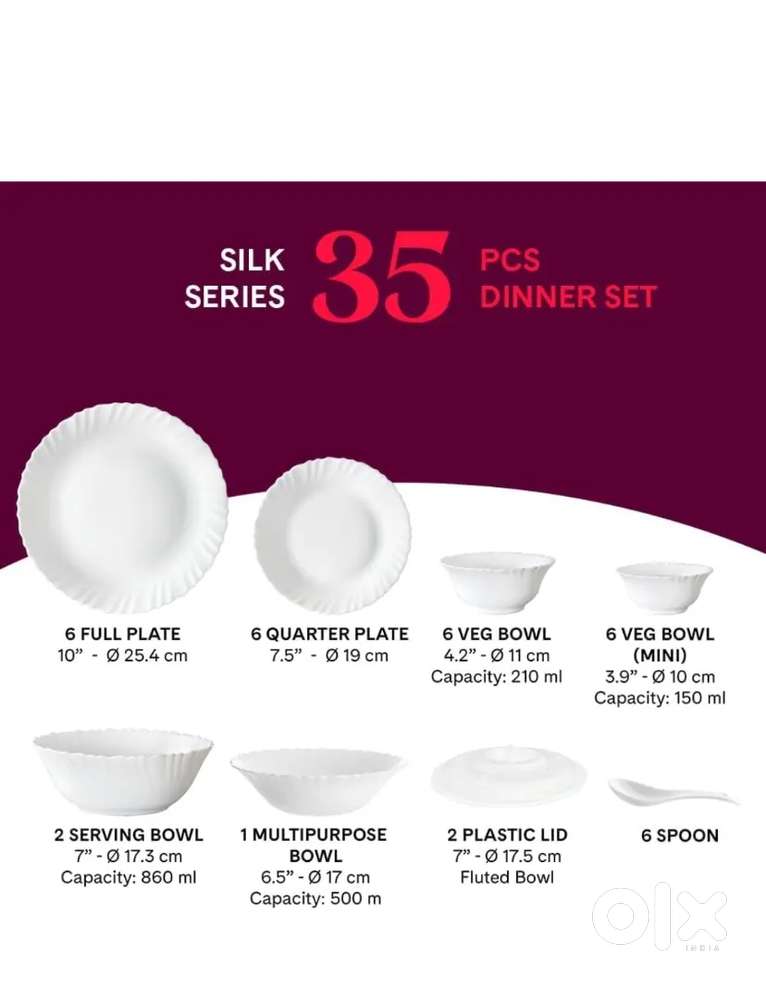 New Dinner set larah borosil,