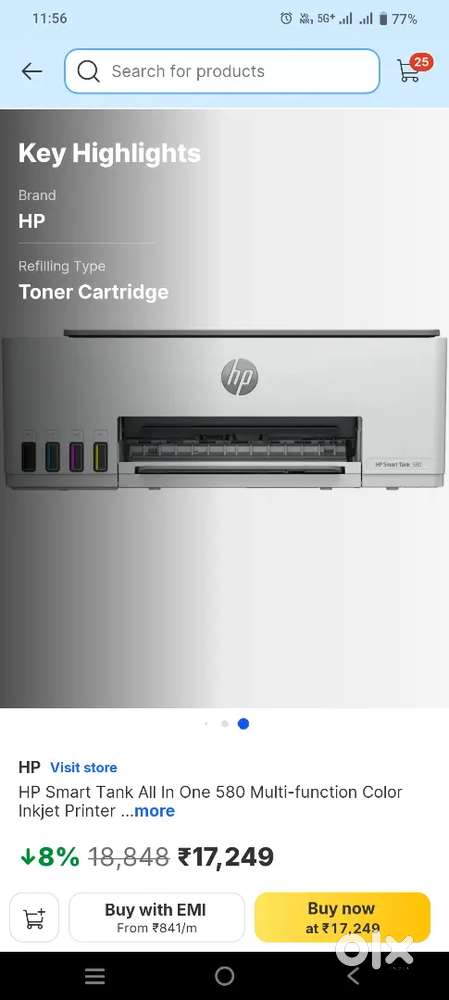 Hp smart tank printer 580