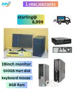 500GB Hard Disk  Ram - 8gb DDR3  Monitor19INCH  Keyboard Mouse