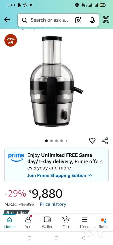 Philips Viva Collection HR1863/20 2-Litre Juicer (Black/Silver), 800