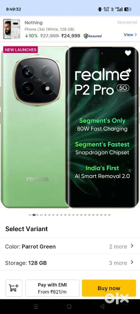 Realme p2 pro 8gb 128gb 3month old no scrach no dent fulley new