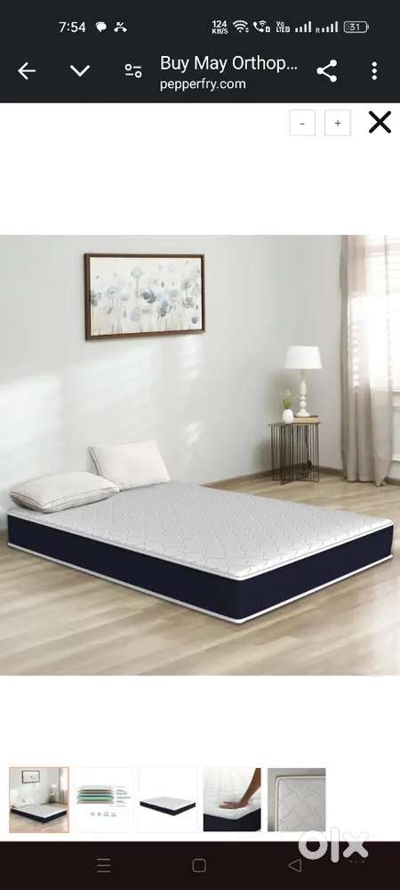 Orthopedic 8 Inches Memory & HR Foam King Size Mattress.