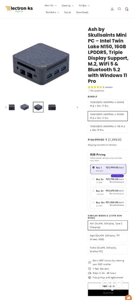 Ash mini pc 16/512 with genuine windows 11 pro