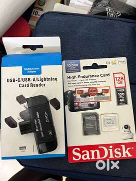 Qubo Car Dash Cam Pro 3K with 128 GB Sandisk SD card and card reader