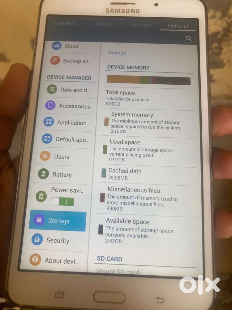 Samsung sm-t231 storage 8 64 Sim support airtel