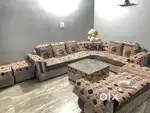 10 seater sofa set with 2 side and one square table with glass top
