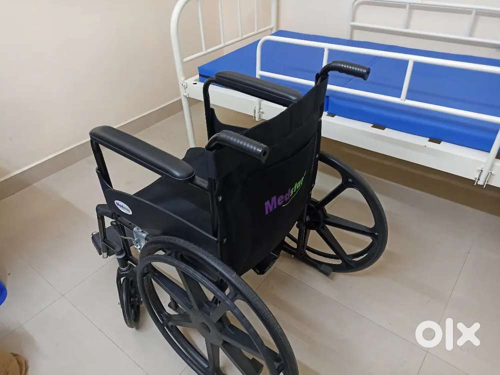 Hospital cot and bed and wheelchair