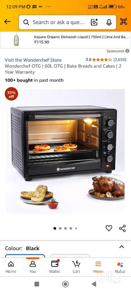 Oven toaster griller (OTG)