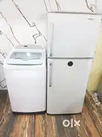Samsung double door refrigerator and Samsung top load washing machine