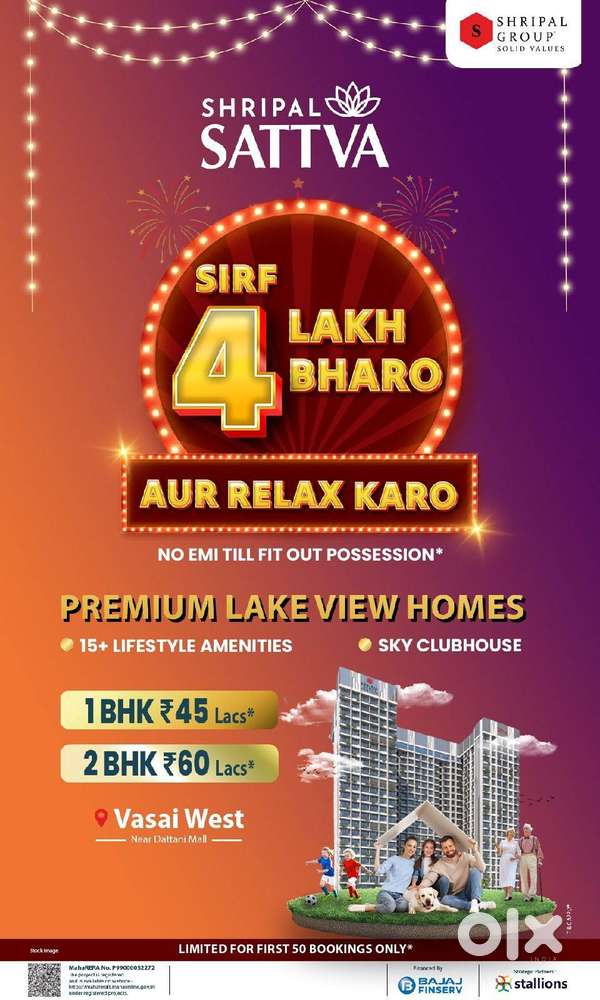 1 & 2 BHK Flats in Shripal Sattva – Vasai West Near Dattani Mall