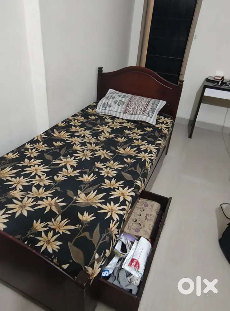 Storage bed with mattress